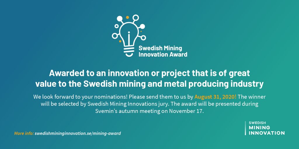 Swedish Mining Innovation Award - nominera